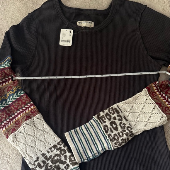 FREE PEOPLE We The Free * All In Cuff * Thermal Washed Black Combo NWT $78 XS XL - Picture 7 of 12